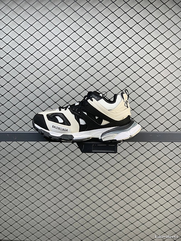 Balenciaga Chunky Runners with Layered Technical Panels in Black and Cream