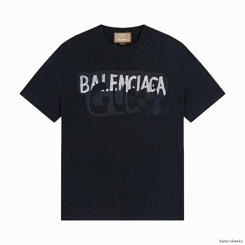 Balenciaga Co-branded Graffiti-style Black T-Shirt