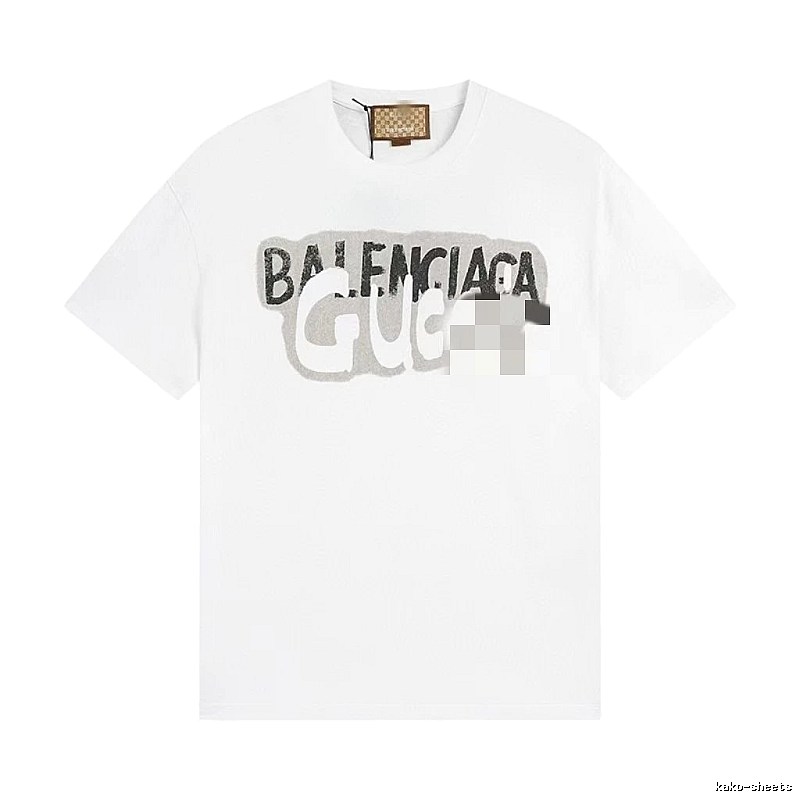 Balenciaga Co-branded Graffiti-style White T-Shirt