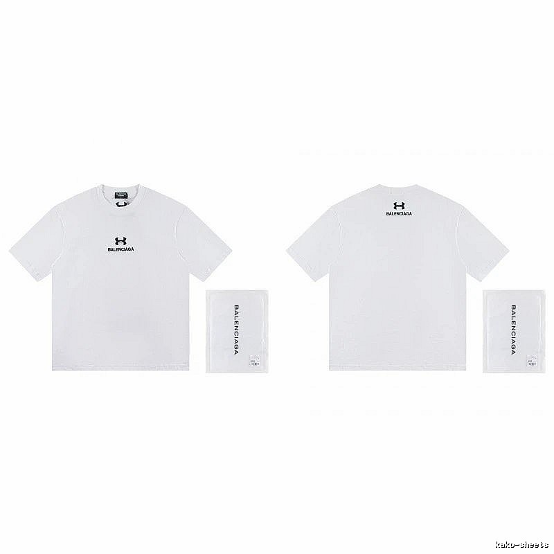 Balenciaga Co-branded Trendy Printed White T-Shirt