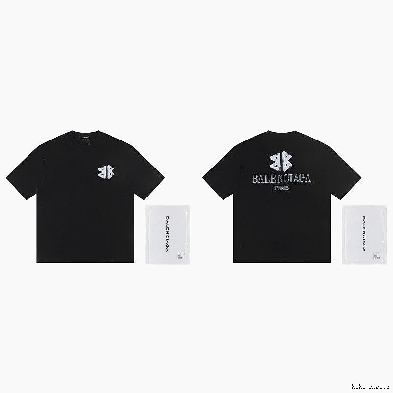 Balenciaga Double B Street Style Black Short-sleeve T-shirt