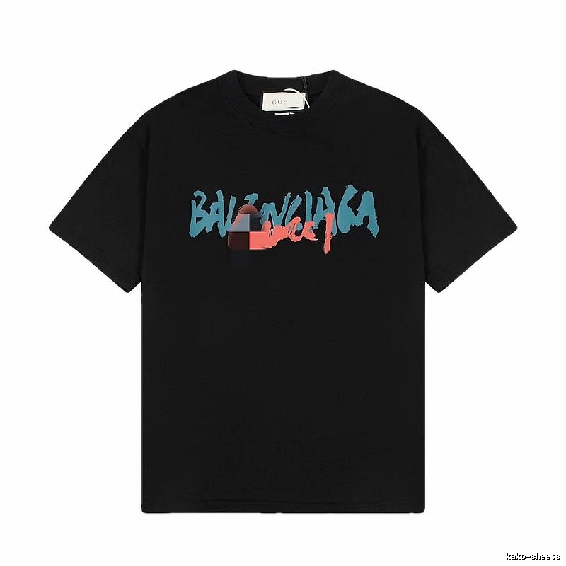 Balenciaga Graffiti Street Style Black T-Shirt