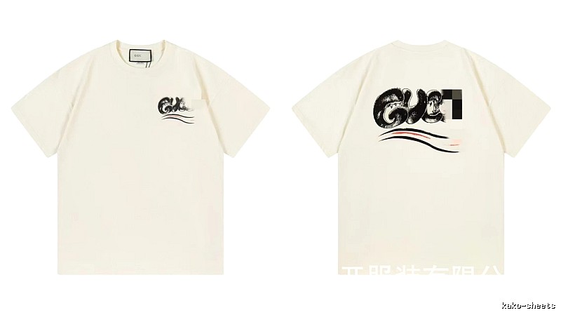 Balenciaga Graffiti Street Style Off-White Short-Sleeve T-Shirt