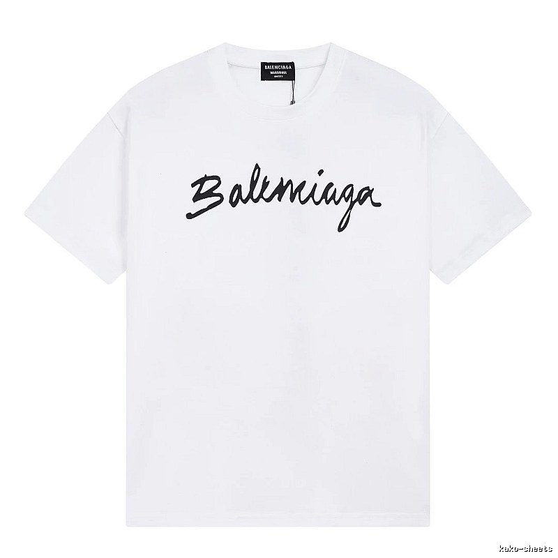 Balenciaga Handwritten Signature Casual White T-shirt