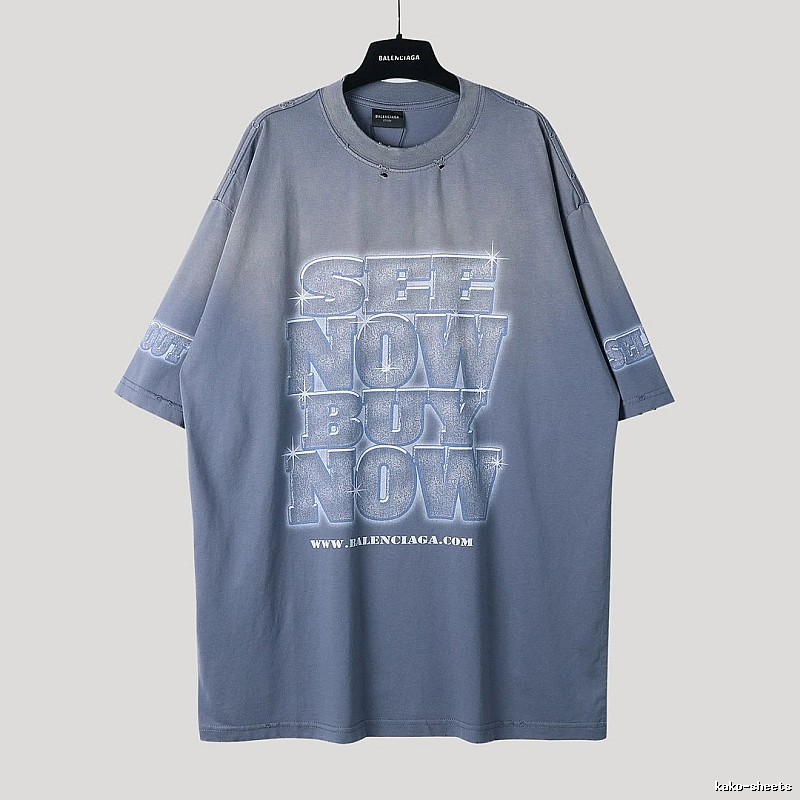 Balenciaga letter grey short-sleeve