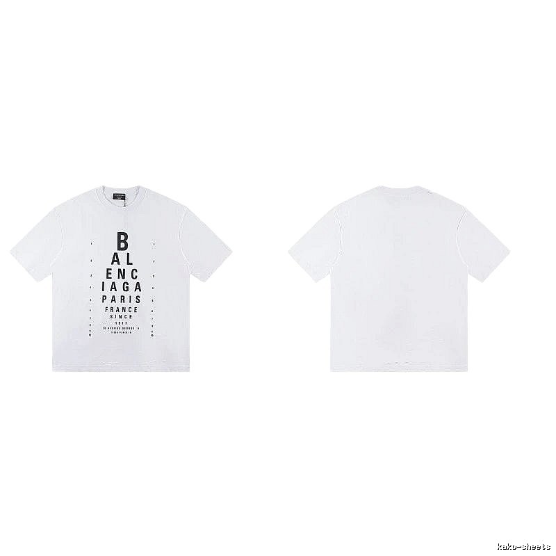 Balenciaga Letter Print Street Style White T-Shirt