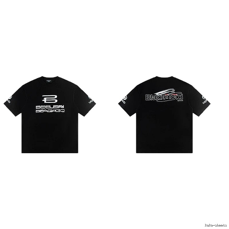 Balenciaga Printed Street Style Black T-shirt