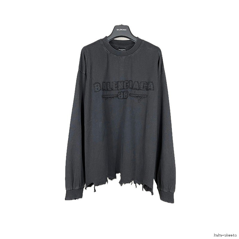 Balenciaga retro ripped black T-shirt