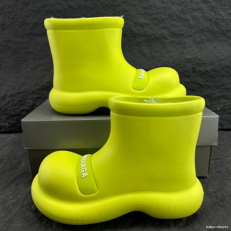 Balenciaga Rubber Boot with Neon Yellow Rubber Boot for Photo Ready Styling