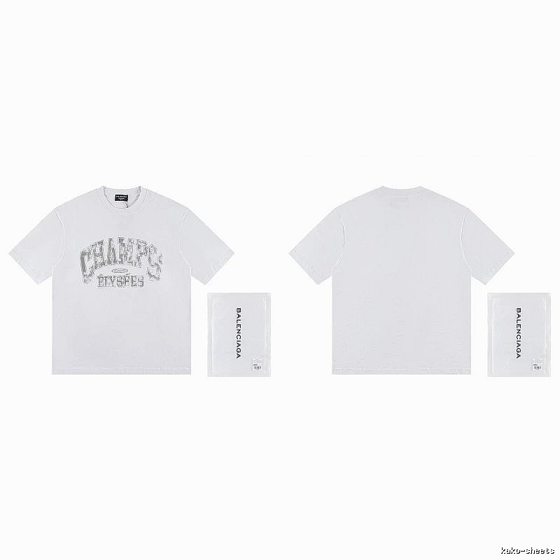 Balenciaga Vintage Distressed Lettering White T-Shirt