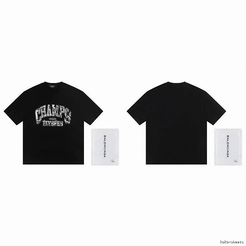 Balenciaga Vintage-style Printed Black T-Shirt