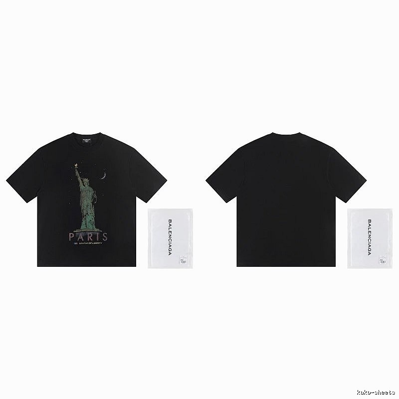 Balenciaga Vintage Style Statue of Liberty Black T-Shirt