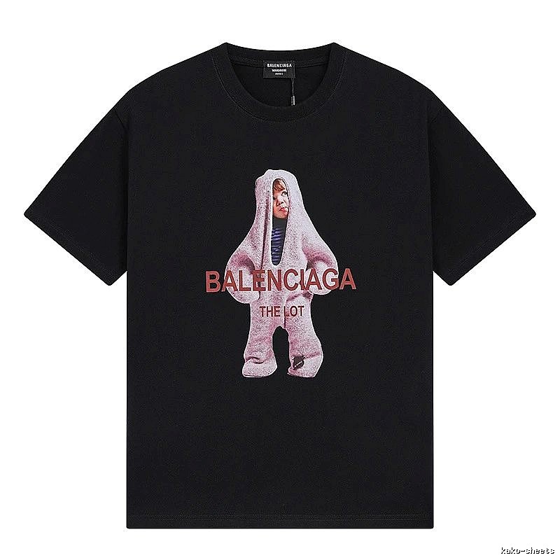 Balenciaga's childlike black T-shirt.