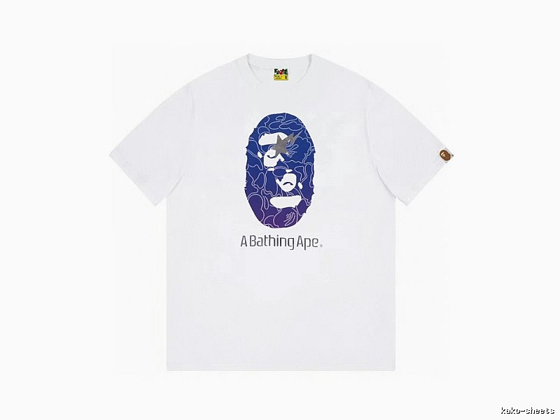 Bape ape face print short-sleeved white T-shirt