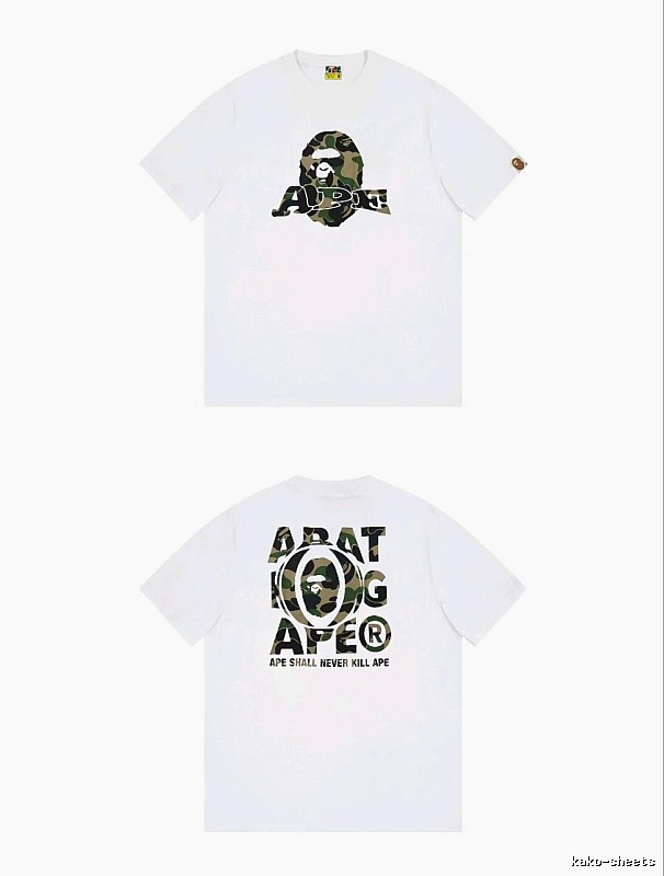 Bape Ape Head Camouflage Style White T-shirt
