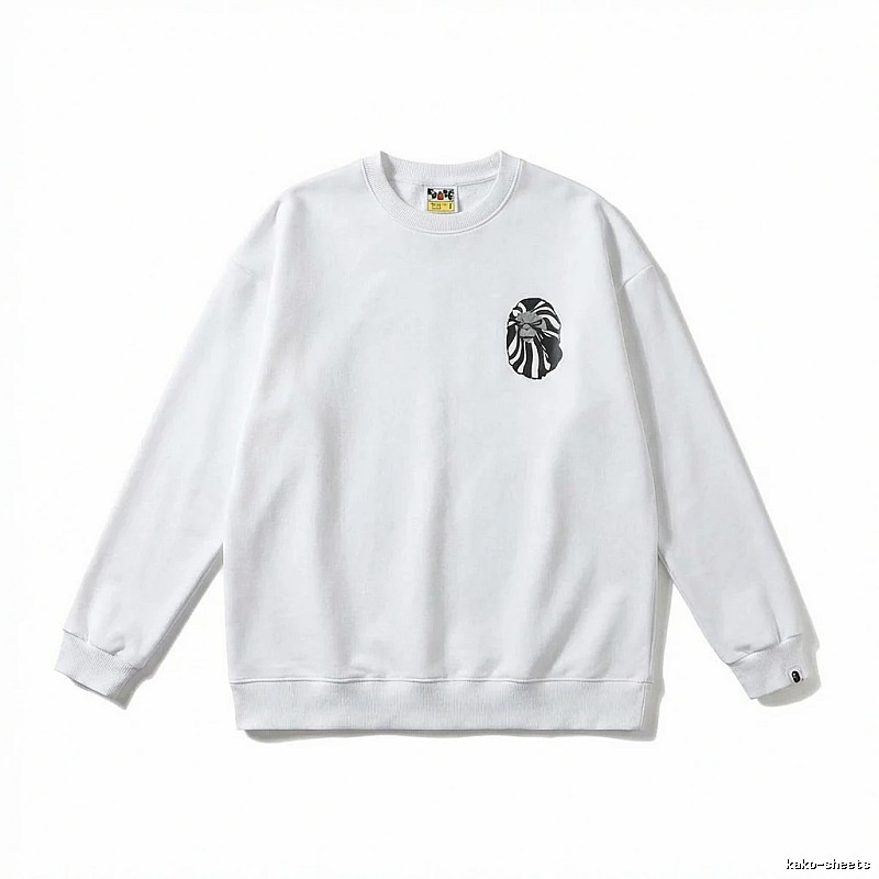 Bape Ape Head Minimalist Style White Sweatshirt