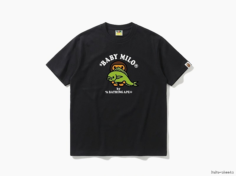 Bape BABY MILO Cartoon Style Black T-shirt