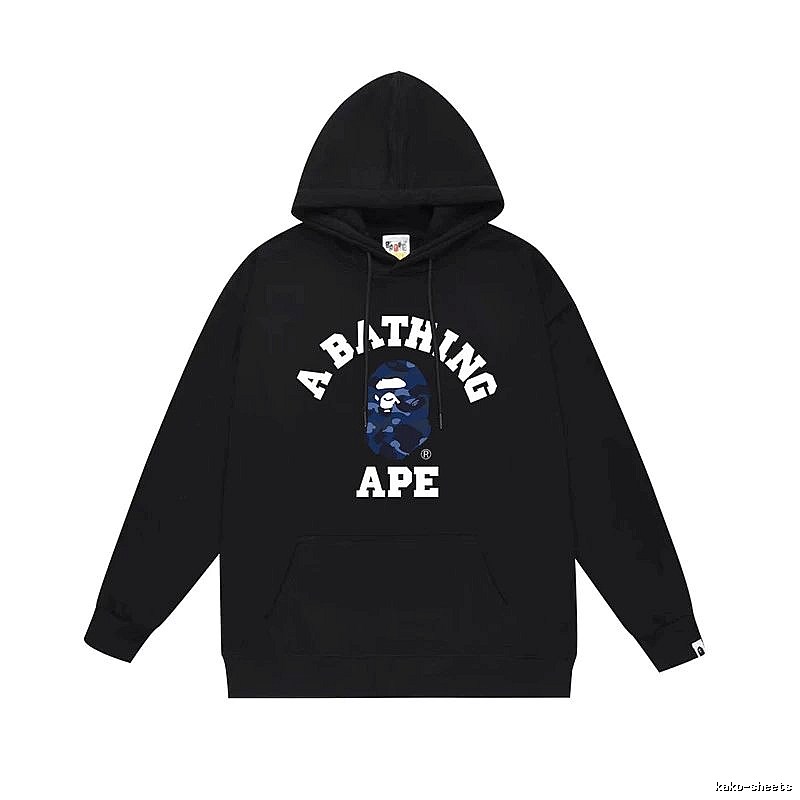 Bape camouflage-style black hoodie