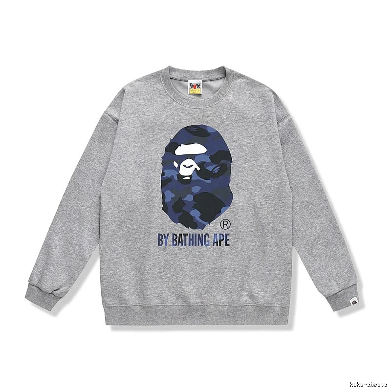Bape camouflage-style gray sweatshirt