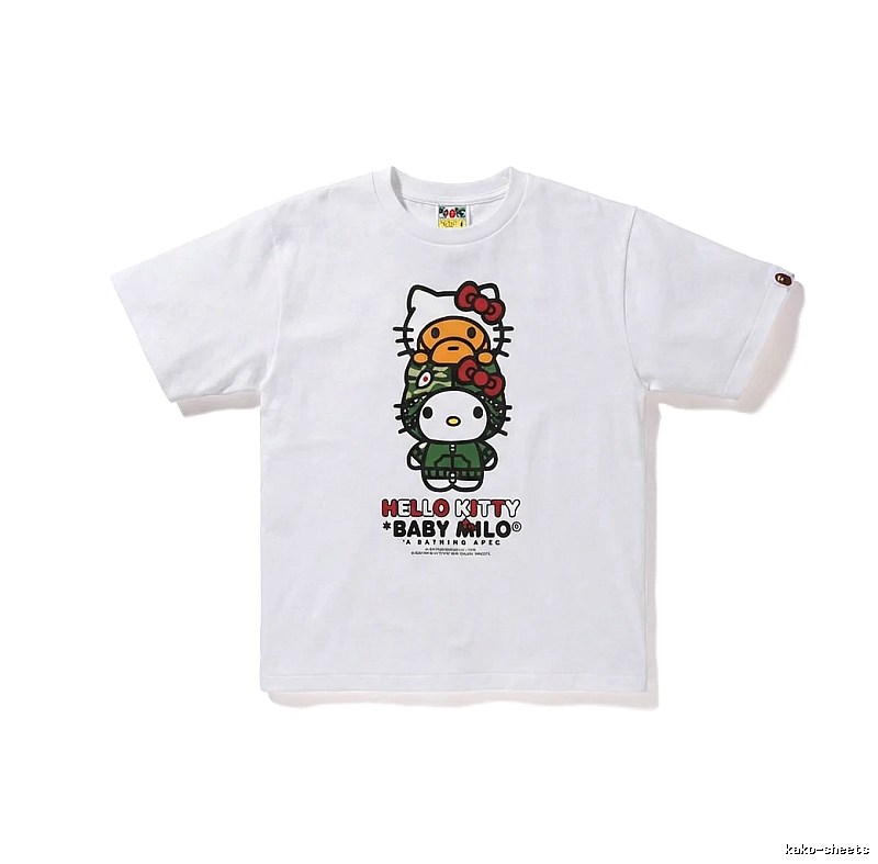 Bape co-branded cartoon-style white T-shirt