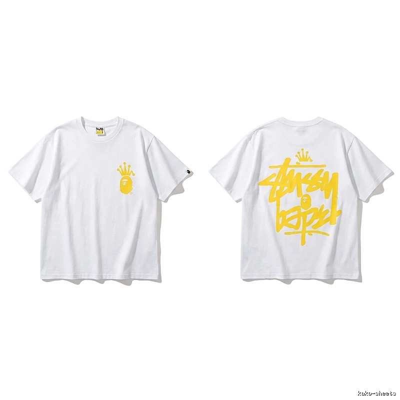 Bape Crown Series Graffiti Style White T-shirt