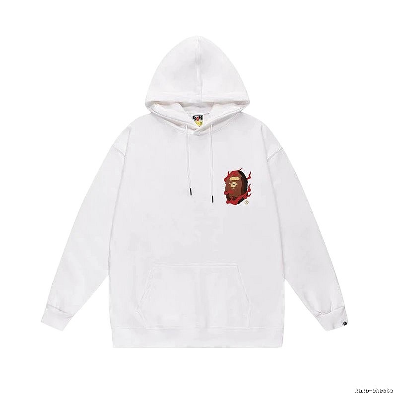Bape Flame Ape Head White Sweatshirt
