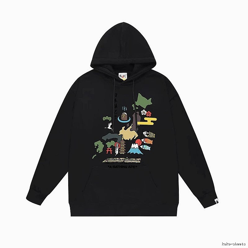 Bape Japanese-style black hoodie