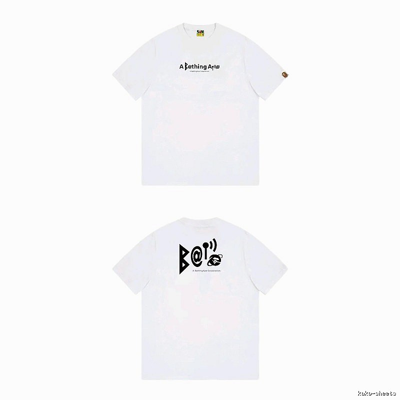 Bape letter print simple white T-shirt