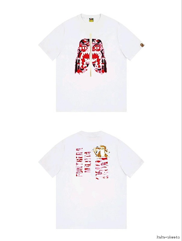 Bape Shark Camouflage Style White T-shirt