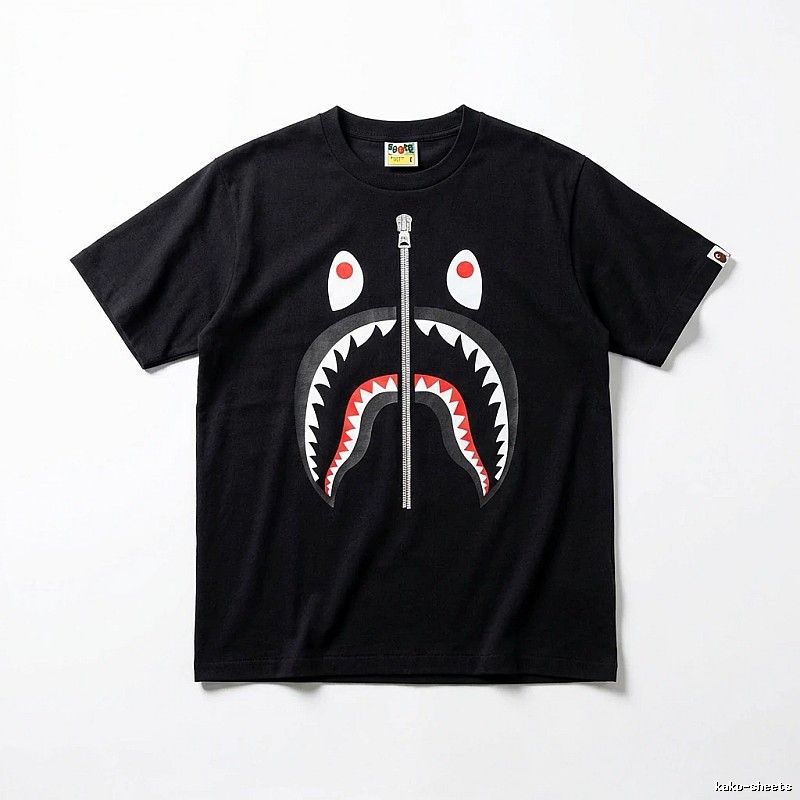 Bape Shark series black short-sleeved shirt