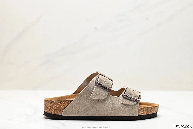 BIRKENSTOCK Double-Buckle Casual Sand-colored Slide Slippers