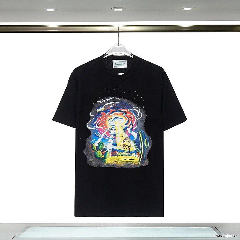 Black T-shirt with Casablanca starry sky print