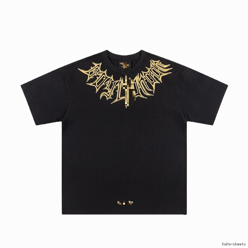 BOY Gold-foiled Gothic Edgy & Trendy Black Short-sleeve T-Shirt