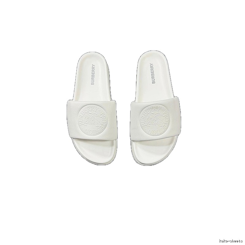 Burberry Embossed Warhorse Minimalist Style White Slides