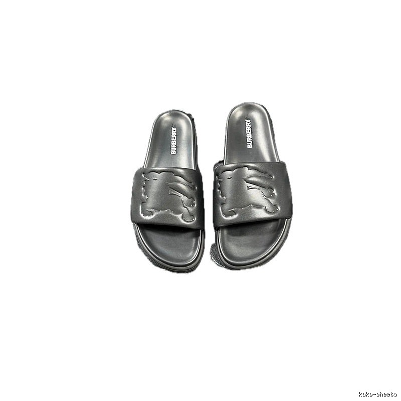 Burberry Knight Embossed Casual Style Black Slides