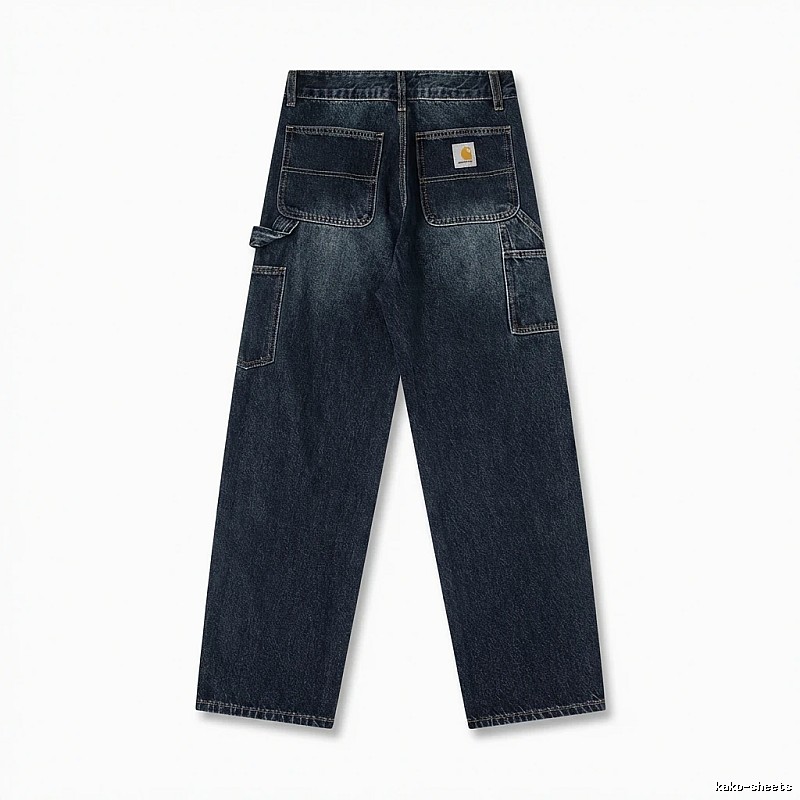 Carhartt workwear style dark denim jeans