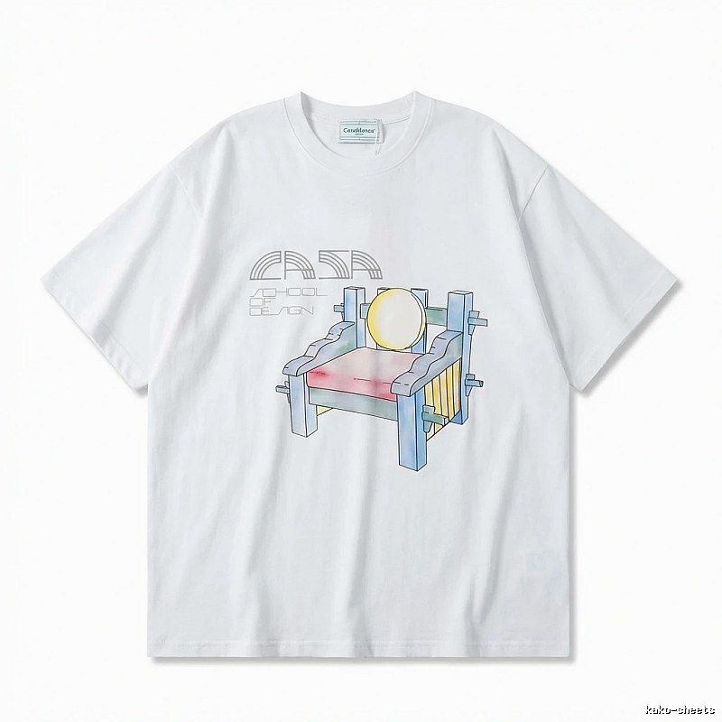 Casablanca cartoon-style white T-shirt