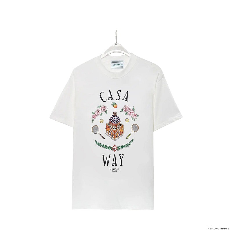 Casablanca printed casual white T-shirt