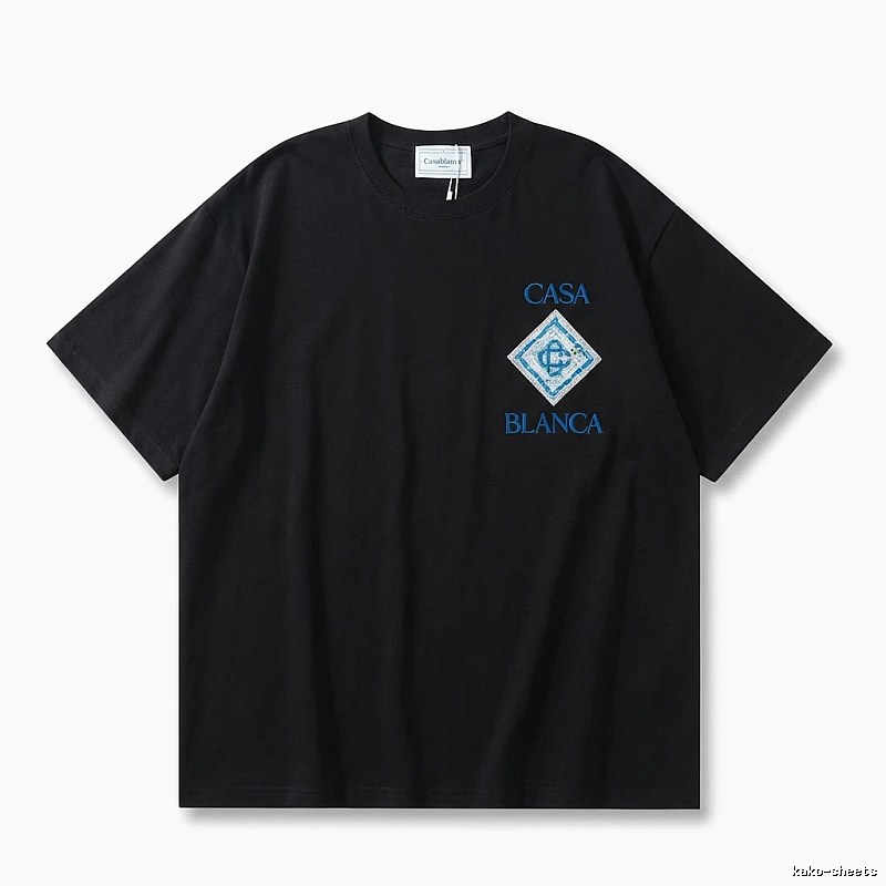 Casablanca trendy brand black short-sleeve