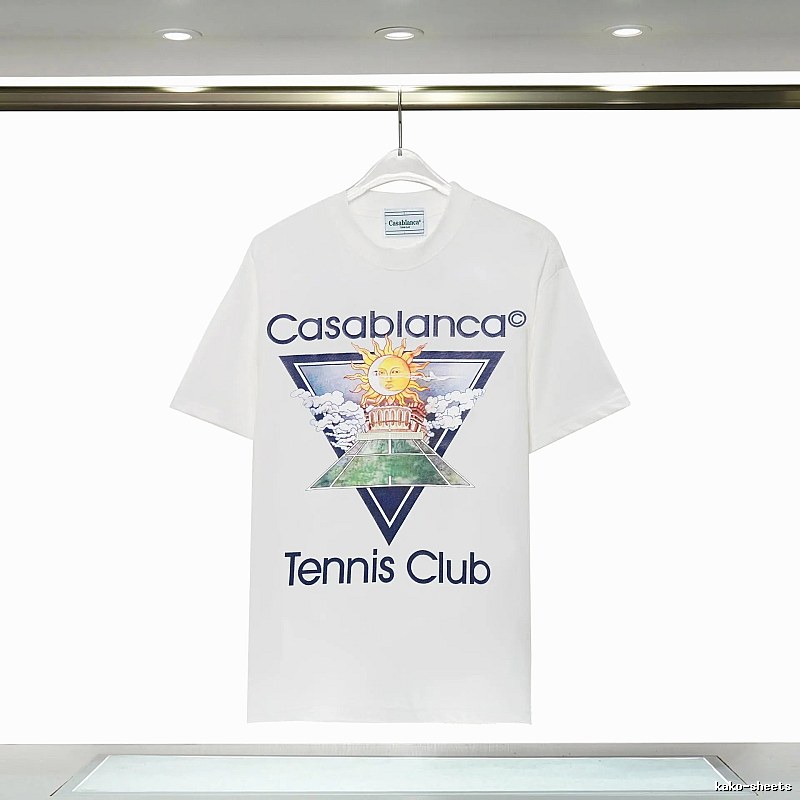 Casablanca White T-shirt with Sun Print