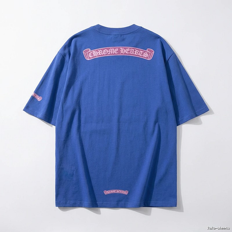 Chrome Hearts Blue Trendy and Cool Short-sleeve Shirt