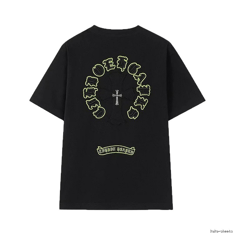 Chrome Hearts Cross Embroidered Street Style Black T-Shirt