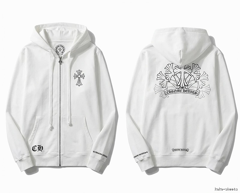 Chrome Hearts Cross Trendy and Cool Style White Sweatshirt