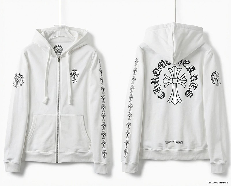 Chrome Hearts Cross Trendy White Hoodie