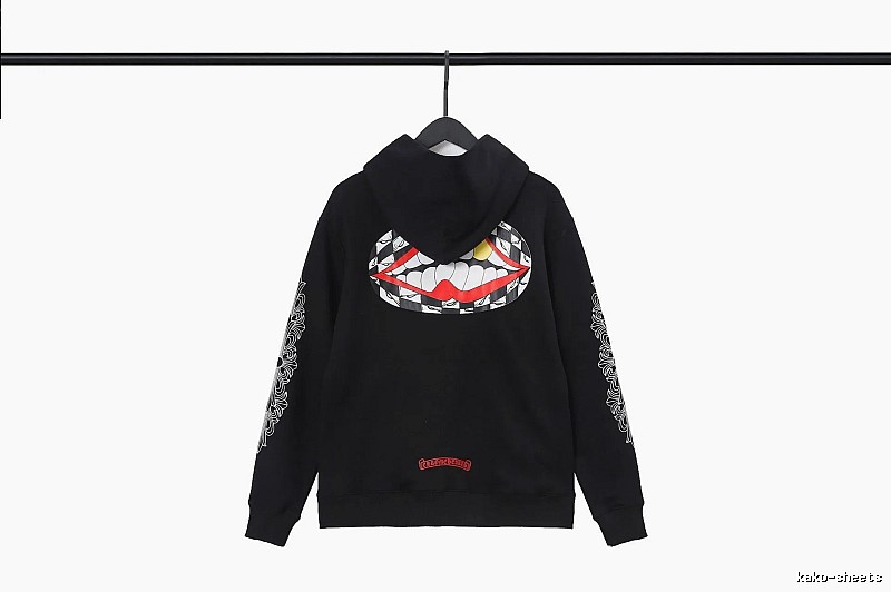 Chrome Hearts Easy Match Cross graphic hoodie Black Blue Cross for Leisure Wear