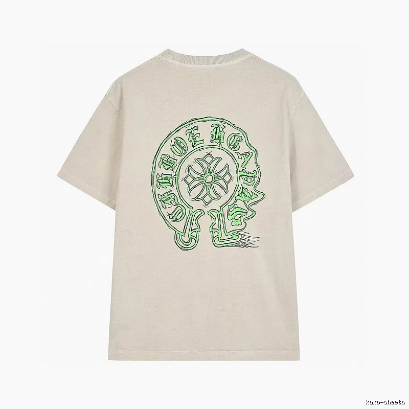 Chrome Hearts Horseshoe Cross Print Street Style Off-white T-shirt