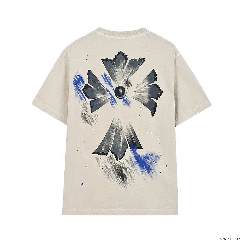 Chrome Hearts Ink-splattered Cross Vintage Off-white T-shirt