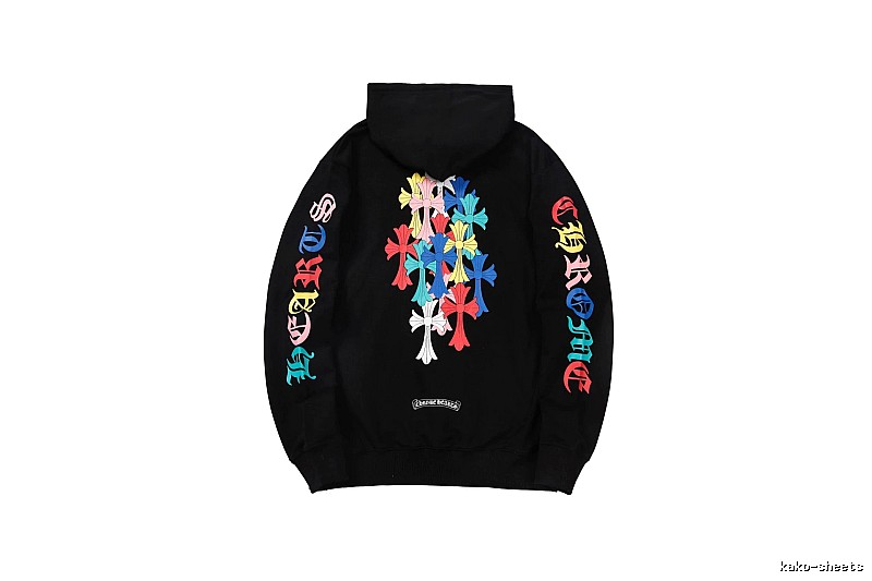 Chrome Hearts Lightweight Cross graphic hoodie Black Blue Cross for Trend Styling