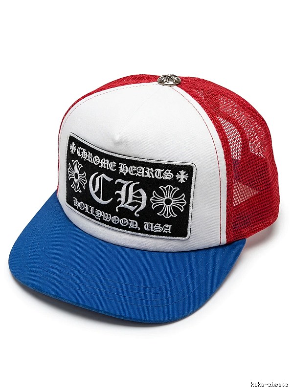 Chrome Hearts red, white and blue trendy brand hat