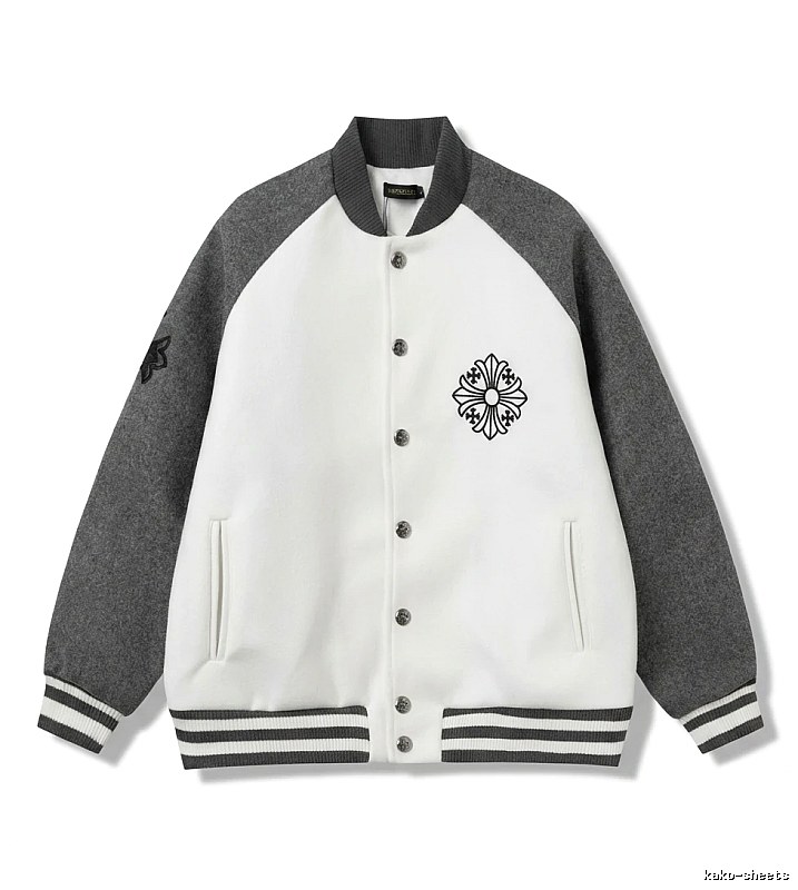 Chrome Hearts Retro Grey and White Collar Jacket
